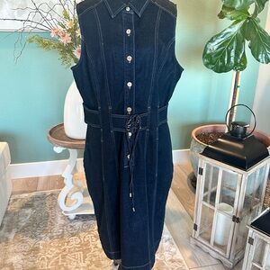 White House Black Market Sleeveless Denim Dress